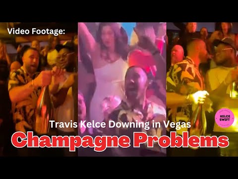Travis Kelce downs champagne while surrounded by women at Vegas club after leaving Taylor Swift in Australia