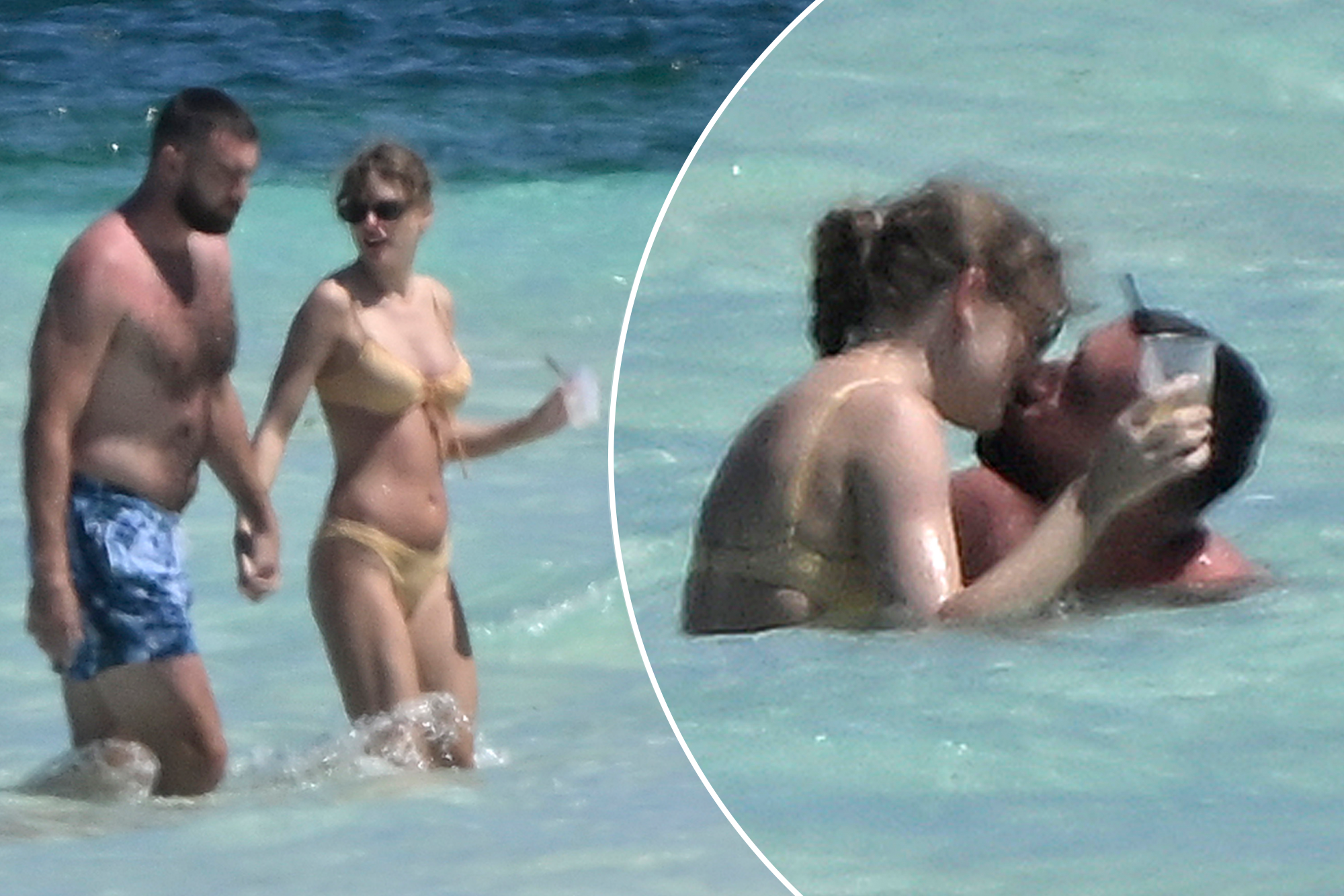 Taylor Swift shows off incredibly toned physique in TINY yellow bikini as she shares passionate kiss with Travis Kelce during romantic getaway Taylor Swift shows off incredibly toned physique in TINY yellow bikini as she shares passionate kiss with Travis Kelce during romantic getaway