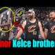 Travis and Jason Kelce get standing ovation before Cavaliers-Celtics game as Cleveland Heights natives are toasted in their return home after Jason's retirement from Eagles