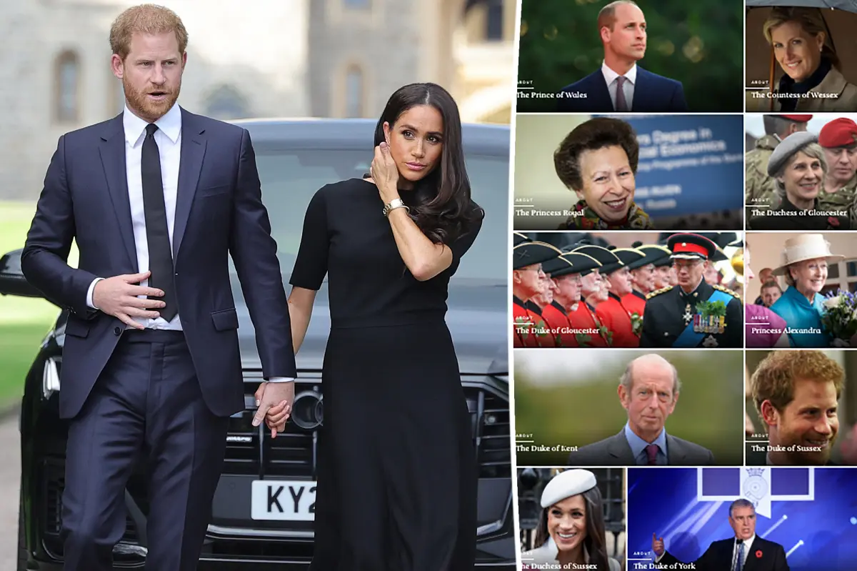 Harry and Meghan ‘demoted’ to be next to Prince Andrew on royal family website